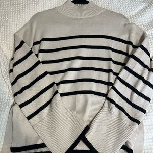 Striped Beige and Black Sweater